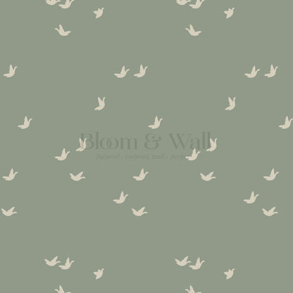 Sandra Quiet Flight Sage Beige Wallpaper