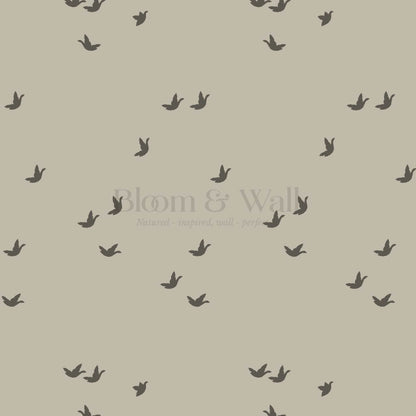 Sandra Quiet Flight Stone Gray Wallpaper