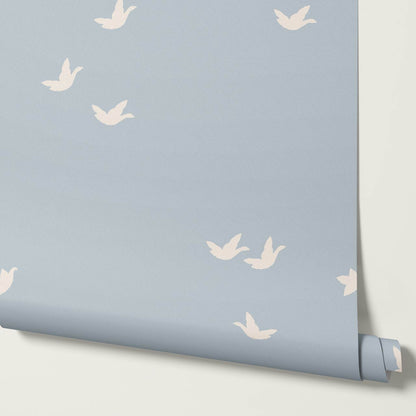Sandra Quiet Flight Sky Cream Wallpaper