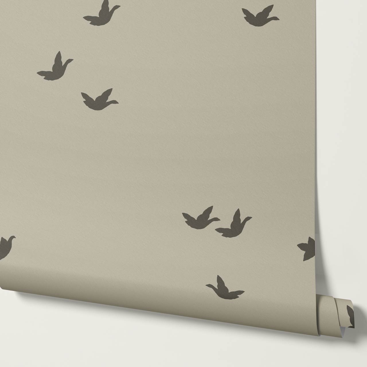 Sandra Quiet Flight Stone Gray Wallpaper