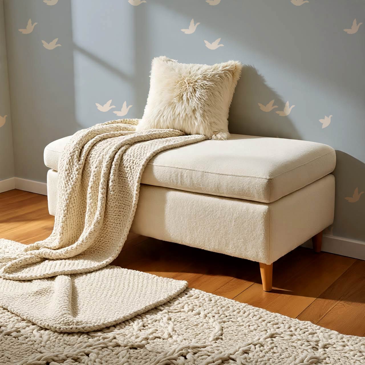 Sandra Quiet Flight Sky Cream Wallpaper