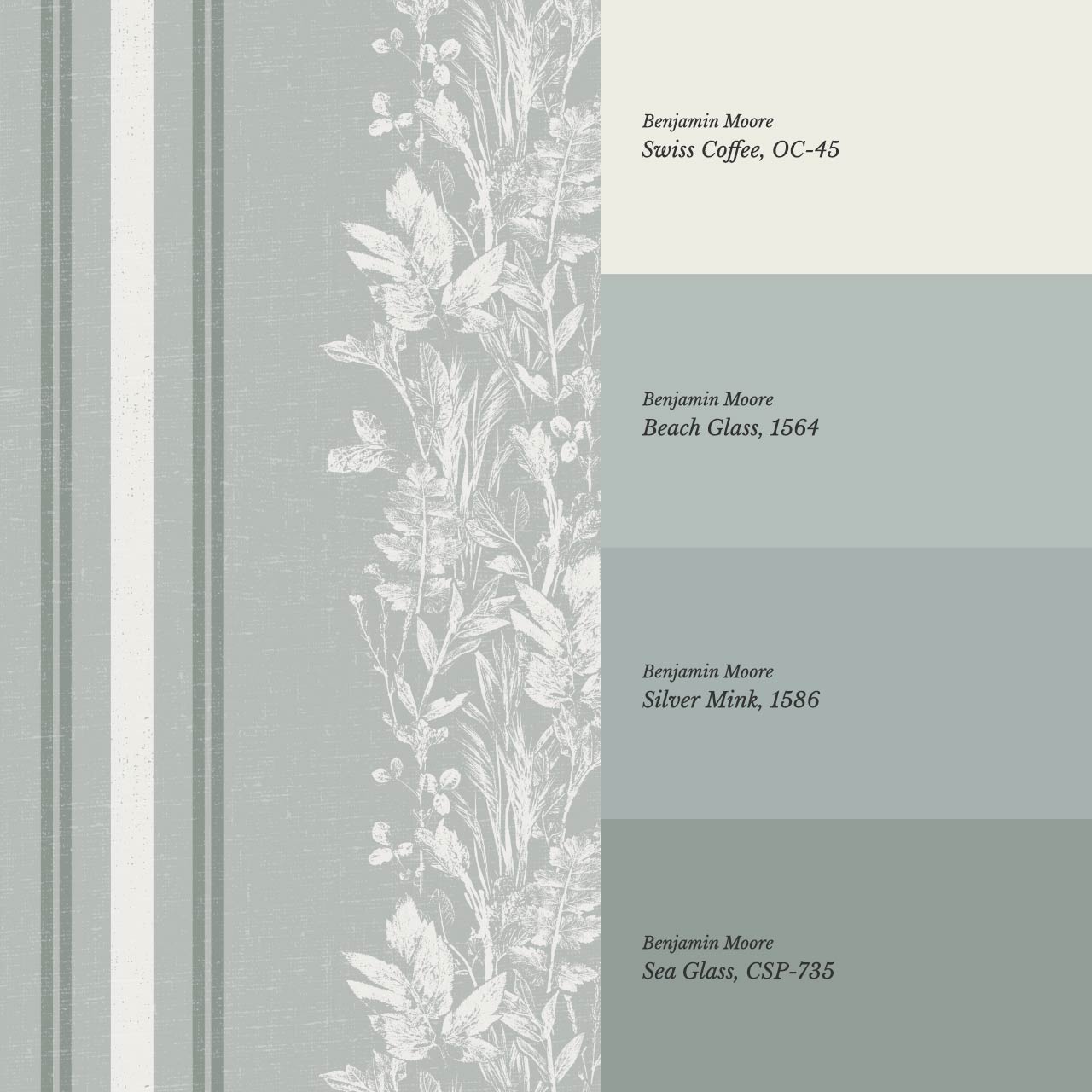 Sarai Wildflower Wide Stripes Sea Glass Wallpaper