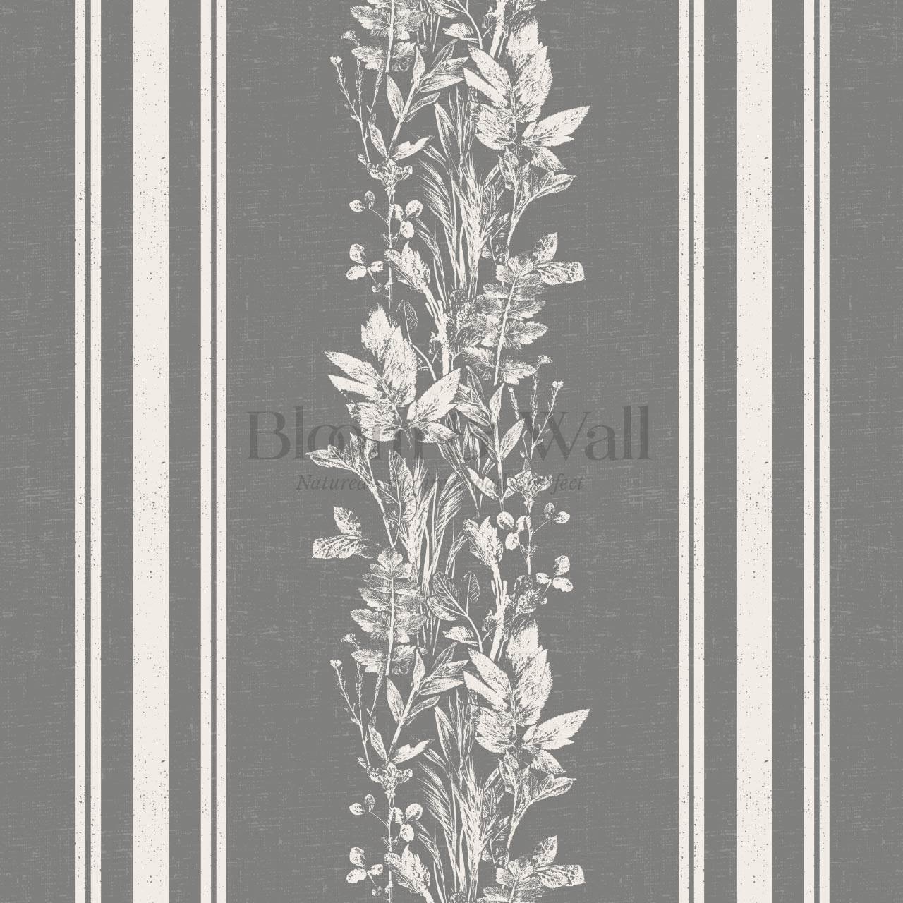 Sarai Wildflower Wide Stripes Slate Grey Wallpaper