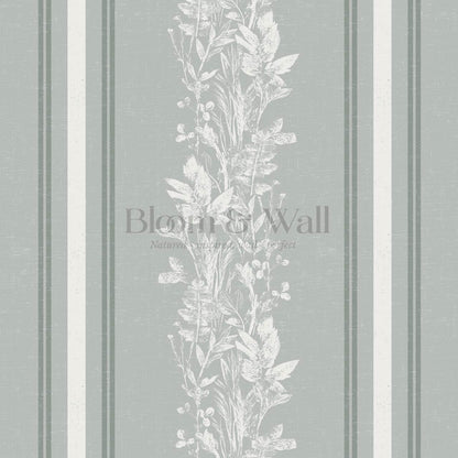 Sarai Wildflower Wide Stripes Sea Glass Wallpaper