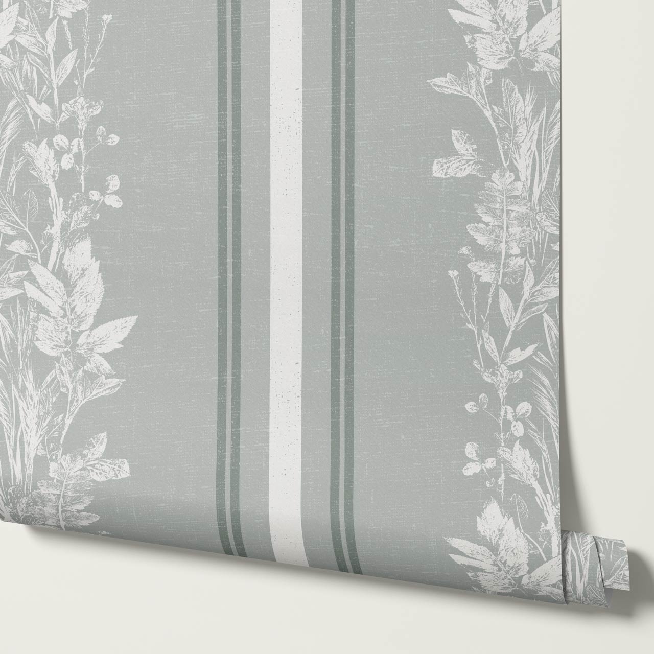 Sarai Wildflower Wide Stripes Sea Glass Wallpaper