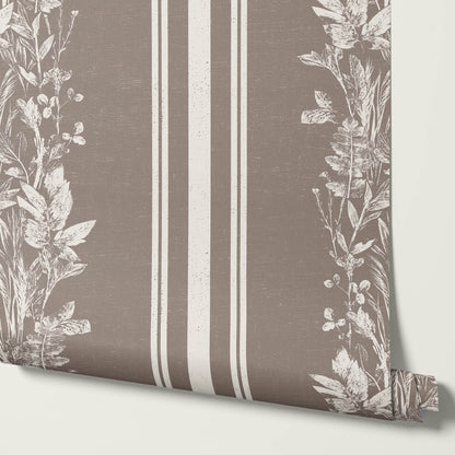 Sarai Wildflower Wide Stripes Clay Wallpaper