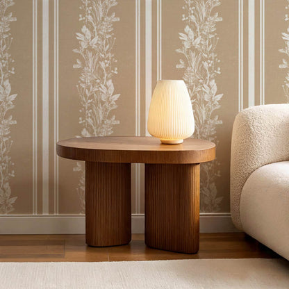 Sarai Wildflower Wide Stripes Beige Wallpaper