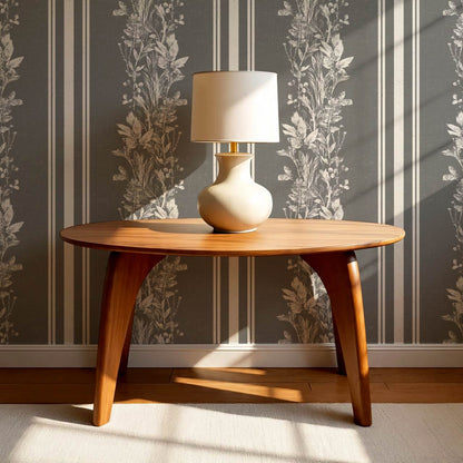 Sarai Wildflower Wide Stripes Slate Grey Wallpaper