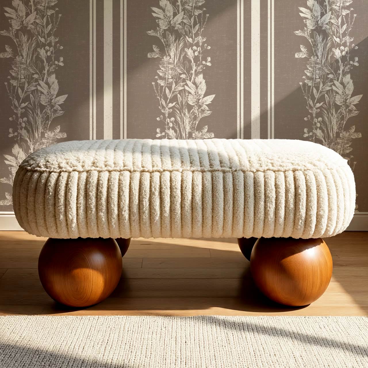 Sarai Wildflower Wide Stripes Clay Wallpaper