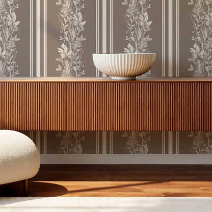 Sarai Wildflower Wide Stripes Clay Wallpaper