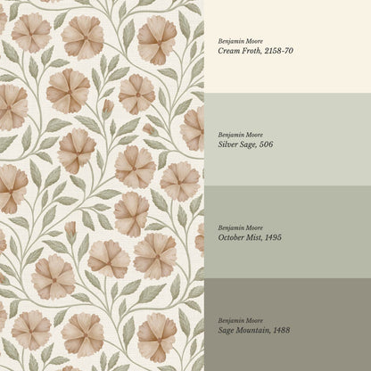 Sarra Cosmos Ivory Almond Wallpaper