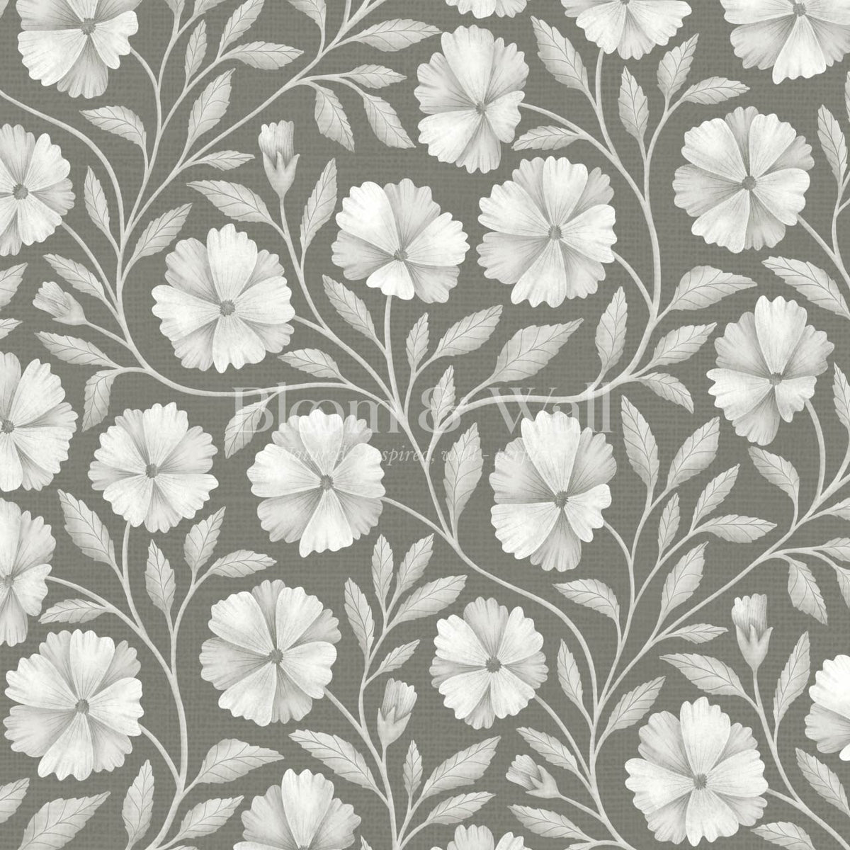 Sarra Cosmos Deep Olive Gray Wallpaper