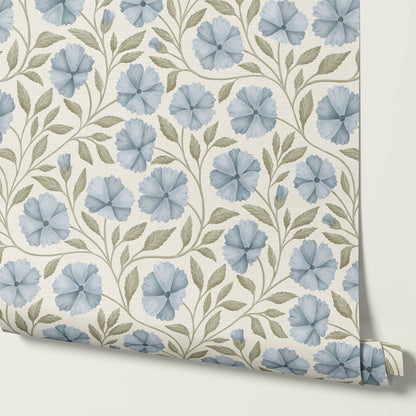Sarra Cosmos Ivory Blue Wallpaper