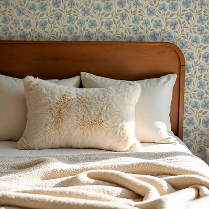 Sarra Cosmos Ivory Blue Wallpaper