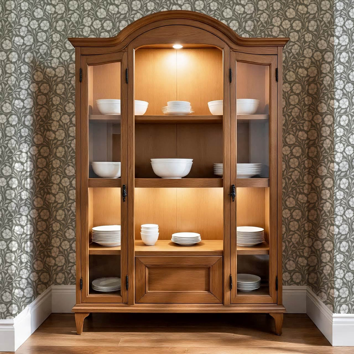 Sarra Cosmos Deep Olive Gray Wallpaper