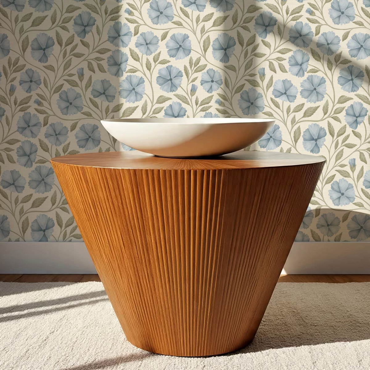 Sarra Cosmos Ivory Blue Wallpaper