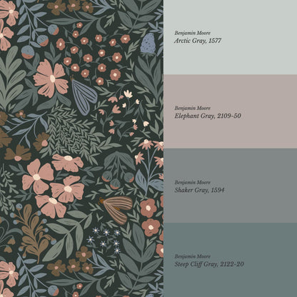 Savannah Garden Grove Floral Moody Green Wallpaper