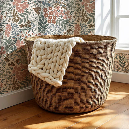 Savannah Garden Grove Floral Cream Earth Wallpaper