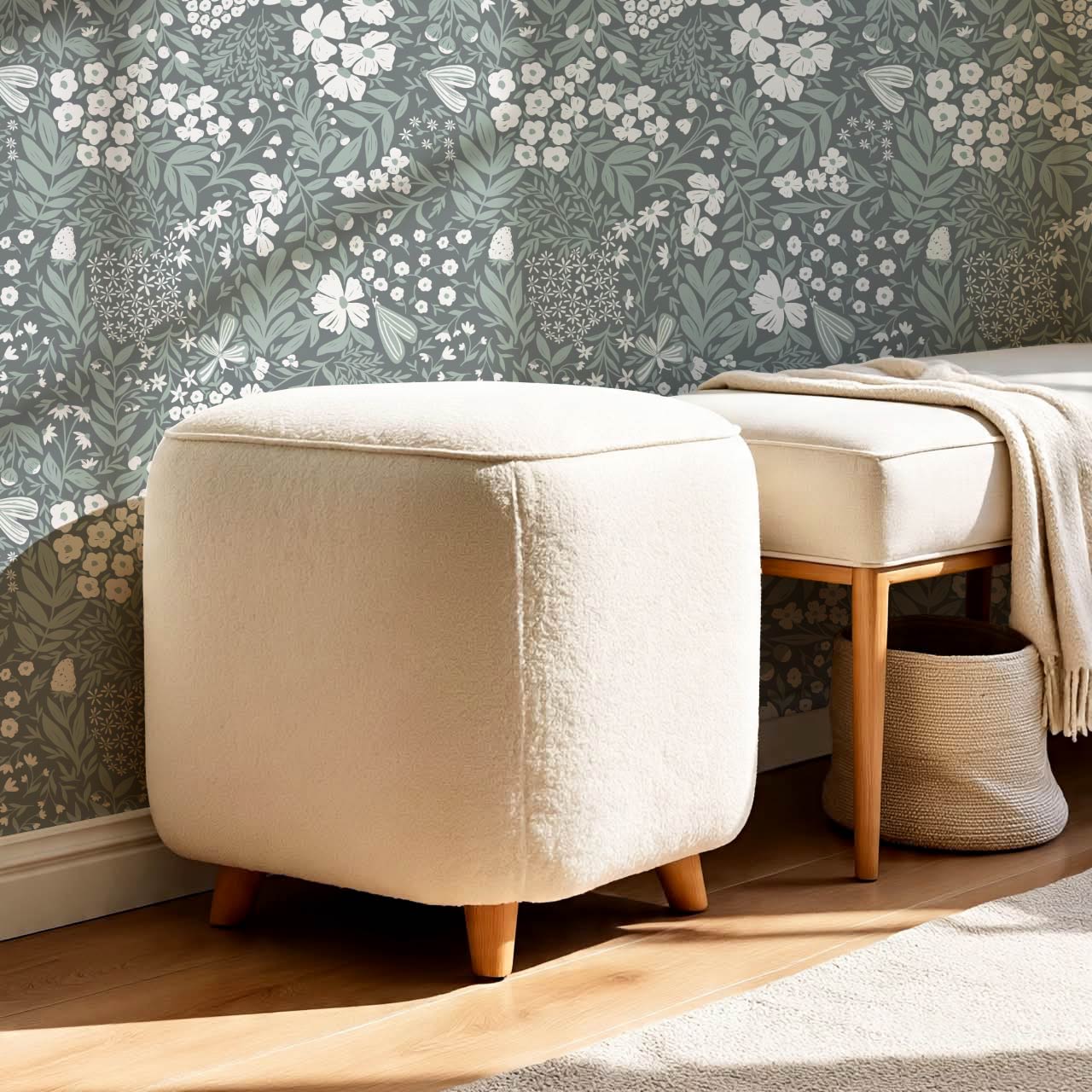 Savannah Garden Grove Slate Teal Wallpaper