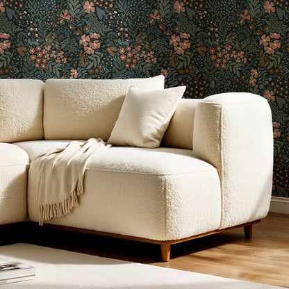 Savannah Garden Grove Floral Moody Green Wallpaper