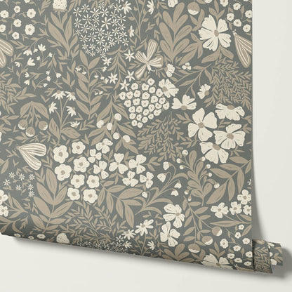 Savannah Garden Grove Floral Olive Wallpaper