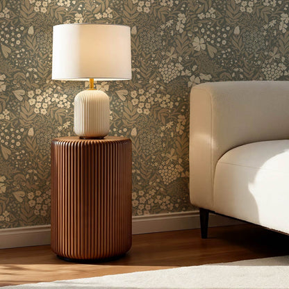 Savannah Garden Grove Floral Olive Wallpaper