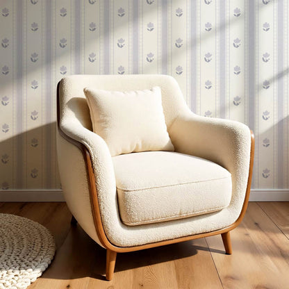 Sawyer Blooming Stripes Lilac Wallpaper