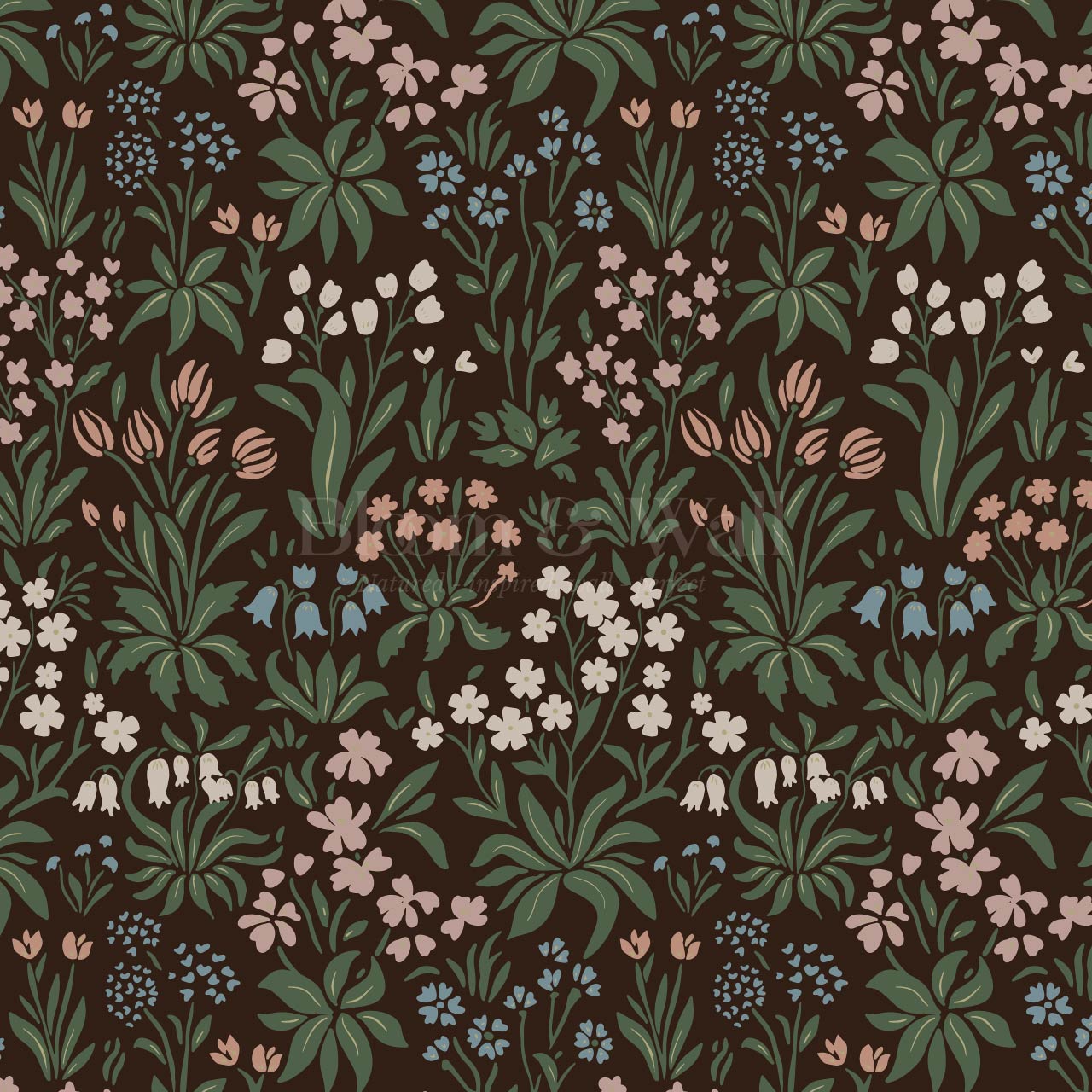 Saylor Millefleur Brown Wallpaper