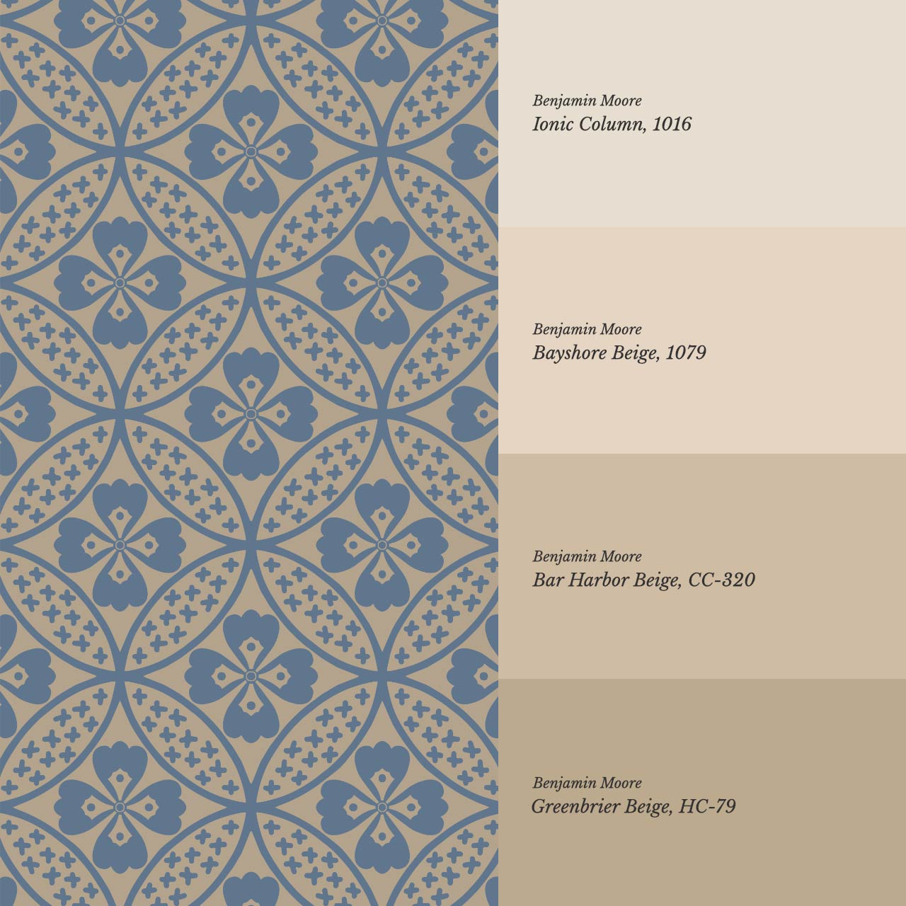 Scarlett Lotus Blue Taupe Wallpaper
