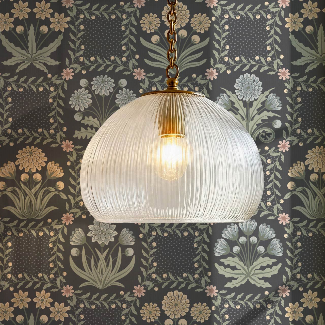 Seila Retro Prairie Check Slate Muted Pastel Wallpaper