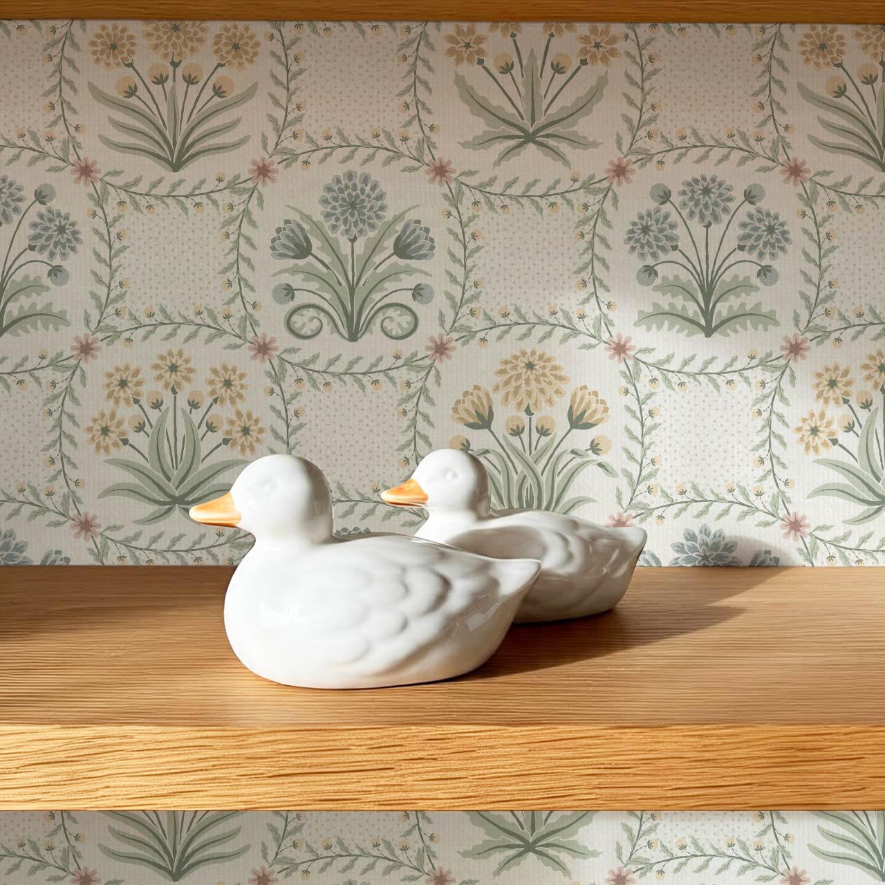 Seila Retro Prairie Check Pastel Ivory Wallpaper