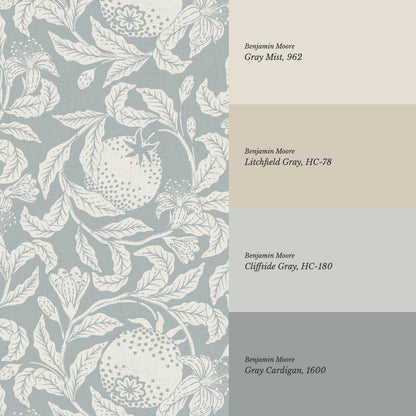 Sela Vintage Grapefruit Sea Glass Ivory Wallpaper