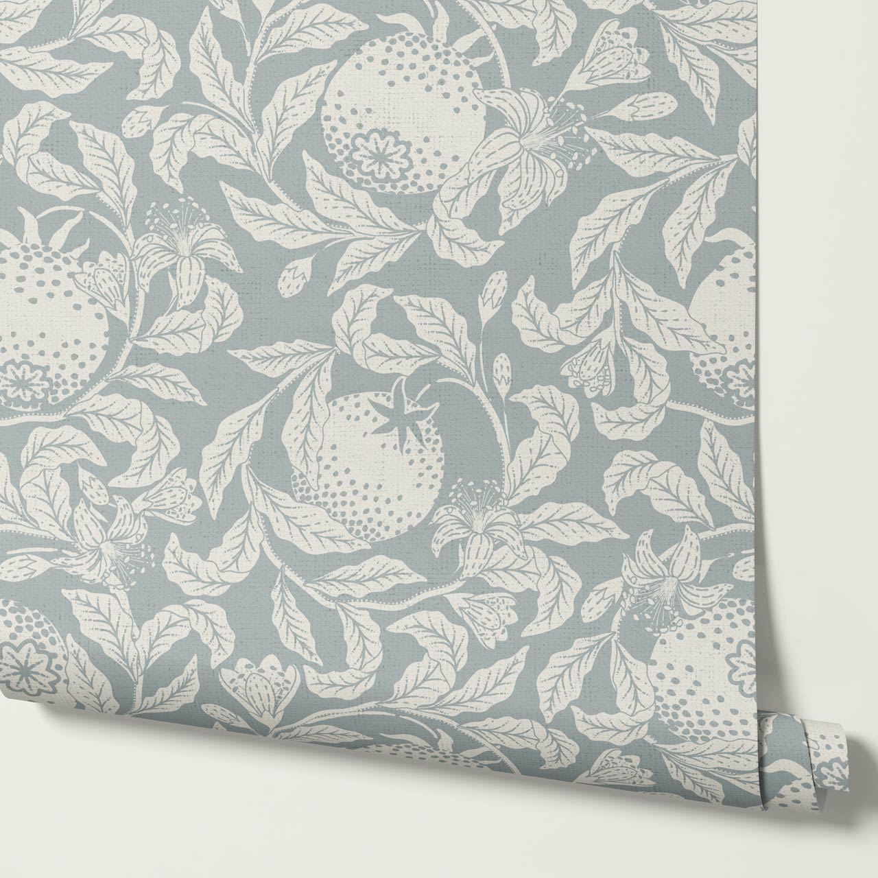 Sela Vintage Grapefruit Sea Glass Ivory Wallpaper
