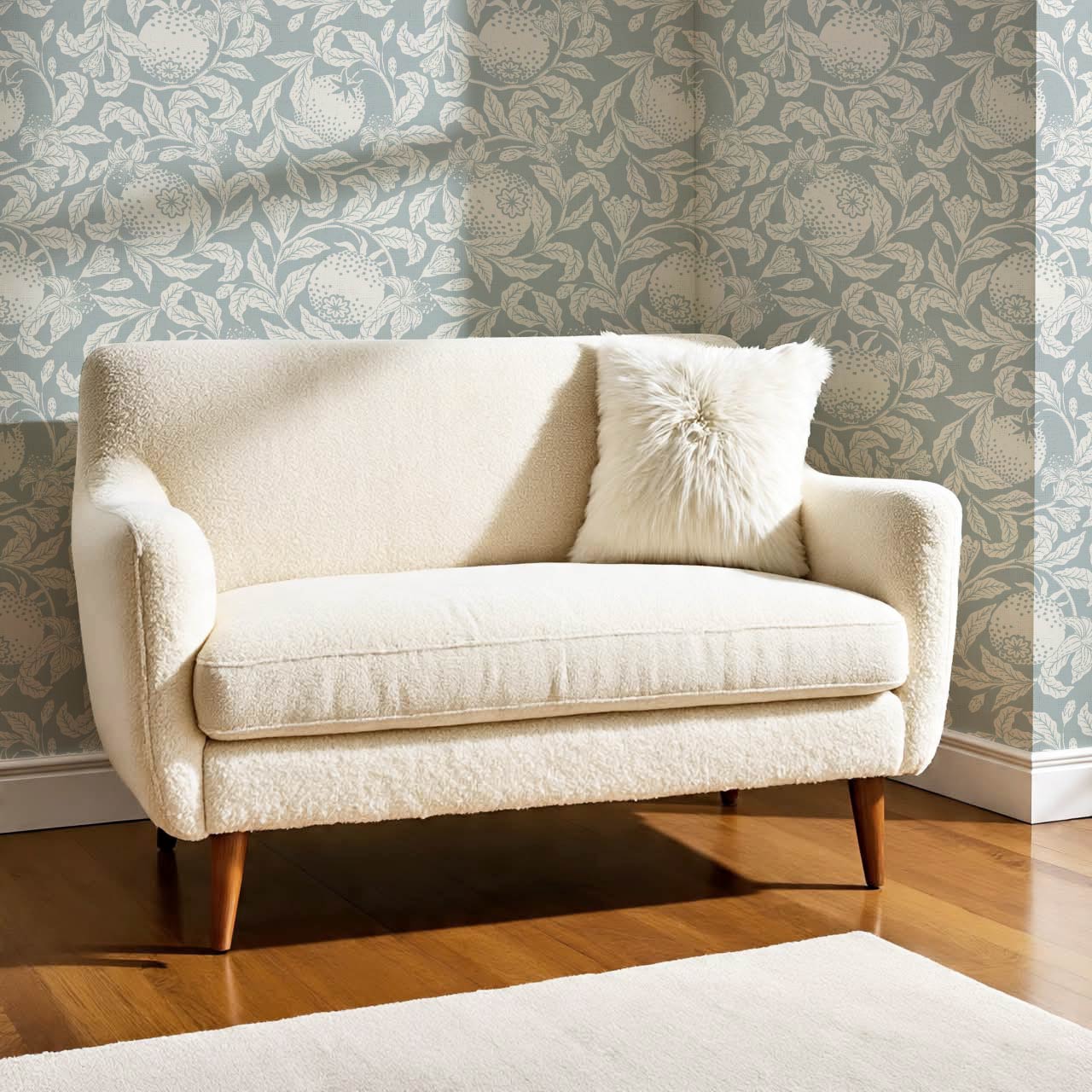 Sela Vintage Grapefruit Sea Glass Ivory Wallpaper