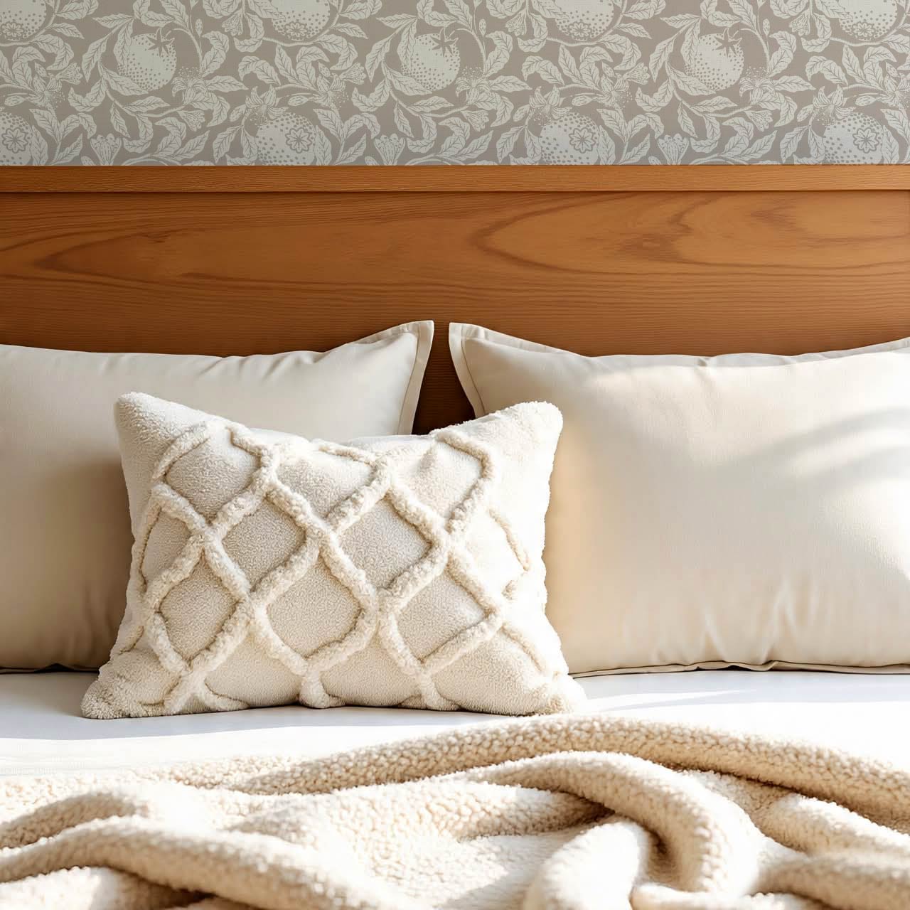 Sela Vintage Grapefruit Taupe Ivory Wallpaper