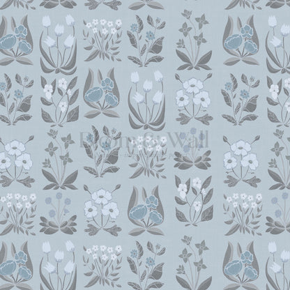 Selena Millefleur in Columns Blue Mist Wallpaper