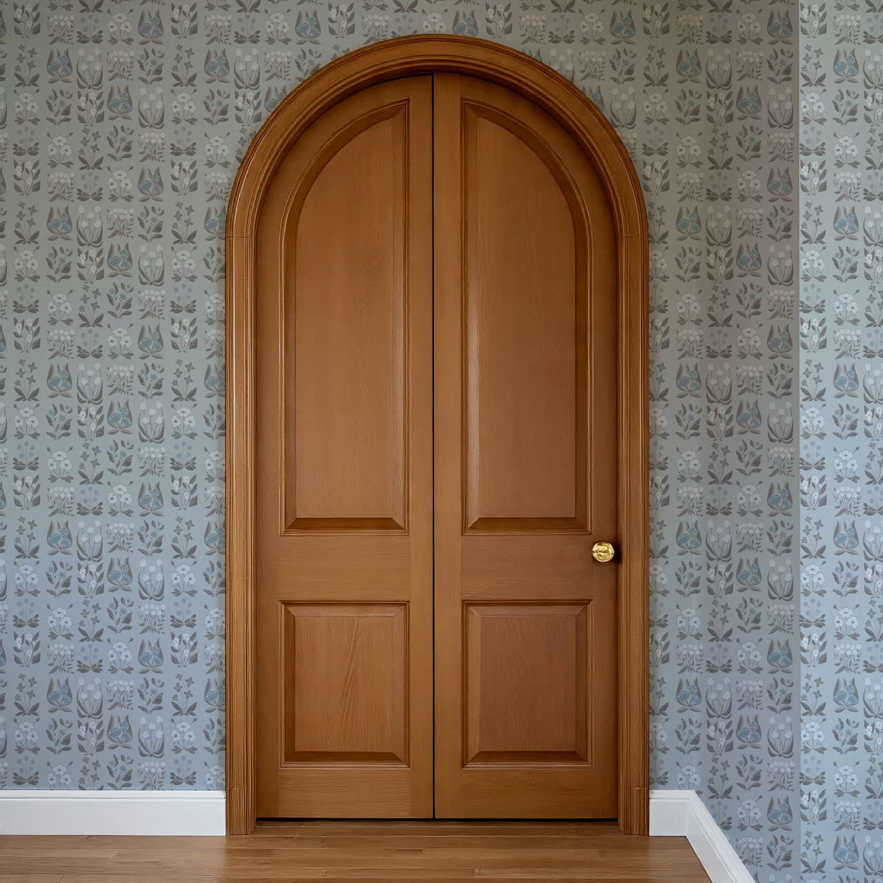 Selena Millefleur in Columns Blue Mist Wallpaper