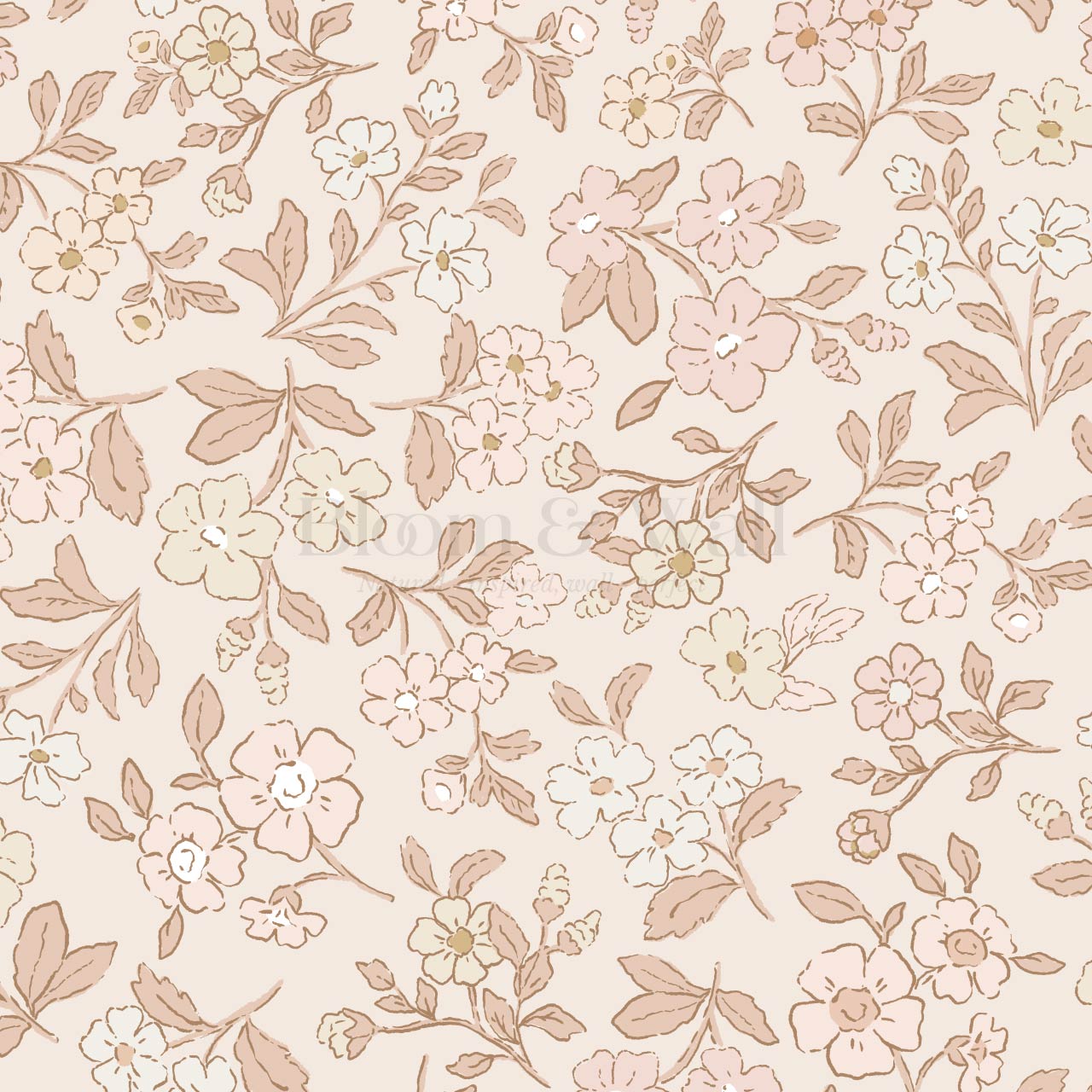 Serena Delicate Flowers Blush Wallpaper