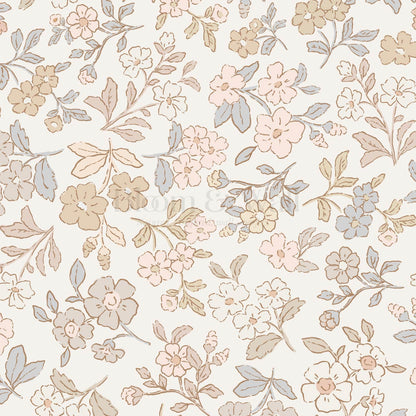 Serena Delicate Flowers Cream Wallpaper