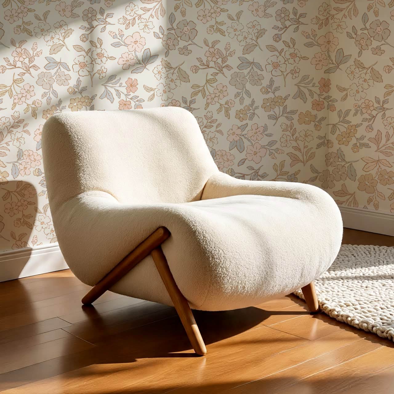 Serena Delicate Flowers Cream Wallpaper