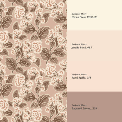 Shelby Retro Florals Mauve Brown Wallpaper
