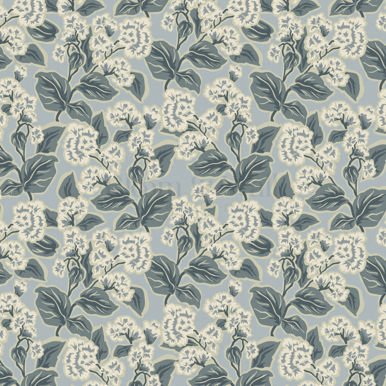 Shelby Retro Florals Moody Sky Wallpaper