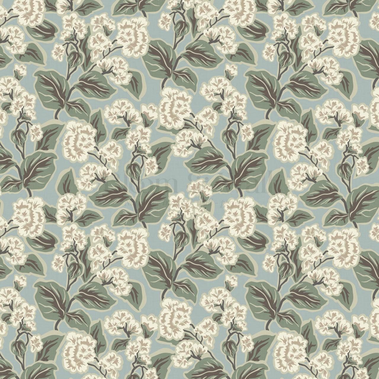 Shelby Retro Florals Vintage Blue Wallpaper