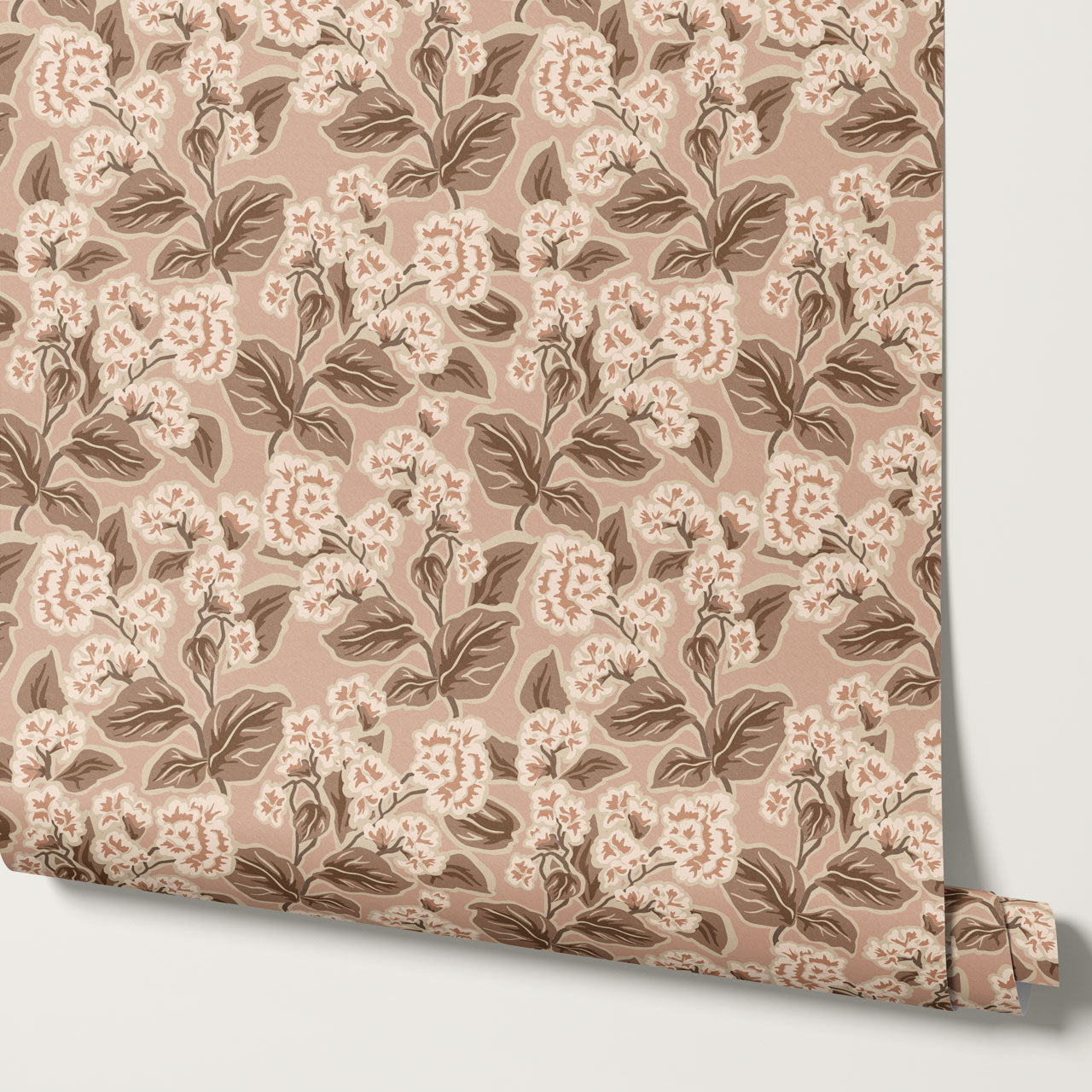 Shelby Retro Florals Mauve Brown Wallpaper
