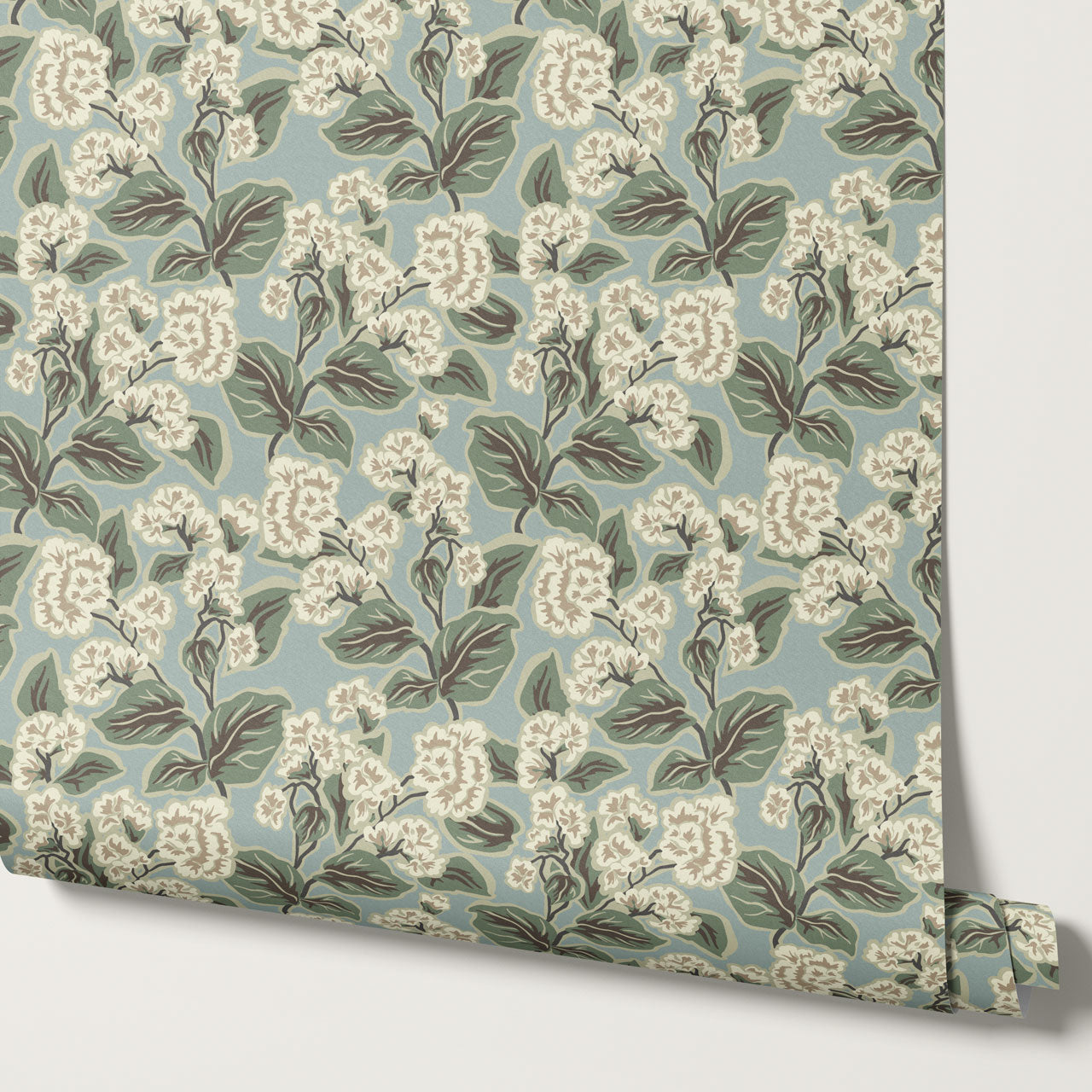 Shelby Retro Florals Vintage Blue Wallpaper