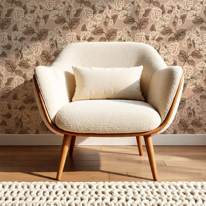 Shelby Retro Florals Mauve Brown Wallpaper
