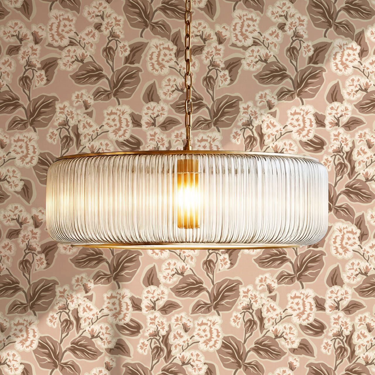 Shelby Retro Florals Mauve Brown Wallpaper