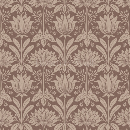 Shiloh Tulip Damask Warm Clay Wallpaper