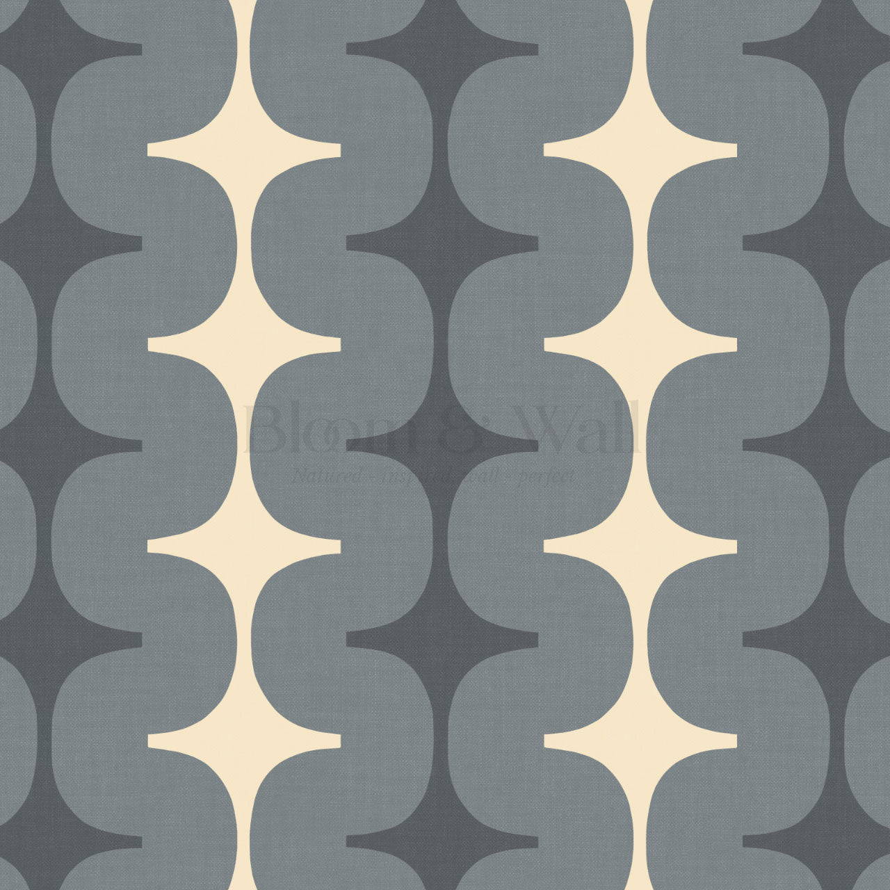Sienna Mid-Century Stripes Slate Butter Wallpaper