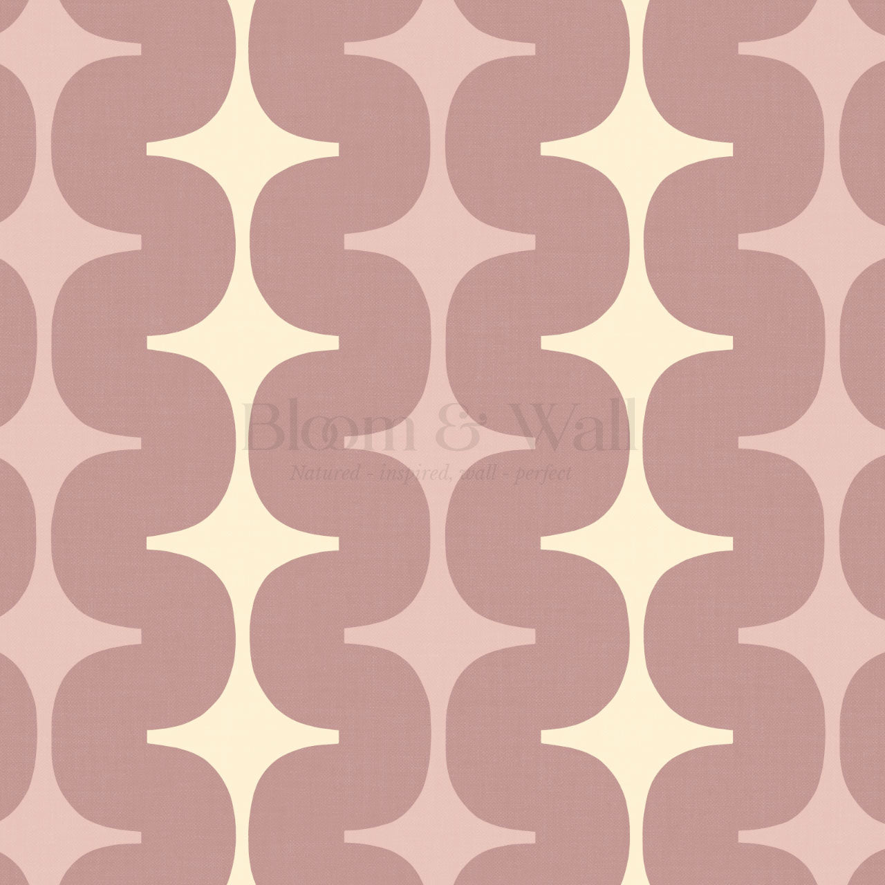 Sienna Mid-Century Stripes Mauve Butter Wallpaper